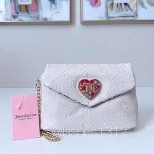 JUICY COUTURE Bag Glitz Out Mini Wristlet Clutch - Cream